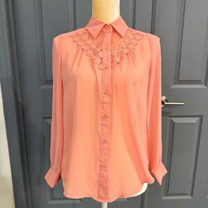 Pearl Coral Lace Detail Blouse